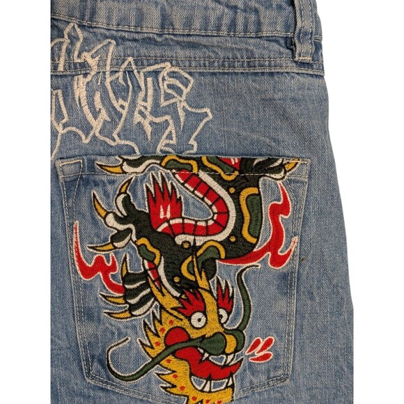 Ninth Hall Ambush Jeans Mens 30 Embroidered Dragon Denim Y2K Relaxed Streetwear - Picture 5 of 10